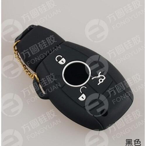 By DHL 500pcs 3 Buttons Silicone Car Key Case Cover For Mercedes For Benz Fob Remote Case Smart
