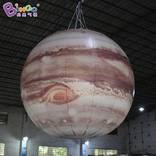 Customized 1.5m diameters inflatable Jupiter / inflatable Jupiter planet balloon with white LED toys