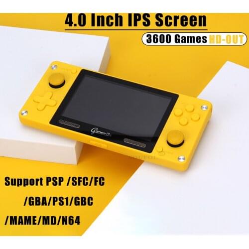 A380 Retro Portable Video Gaming Handheld Game Console 4 Inch IPS Screen 3D Rocker HD TV Out Built in 3600 Games for Children