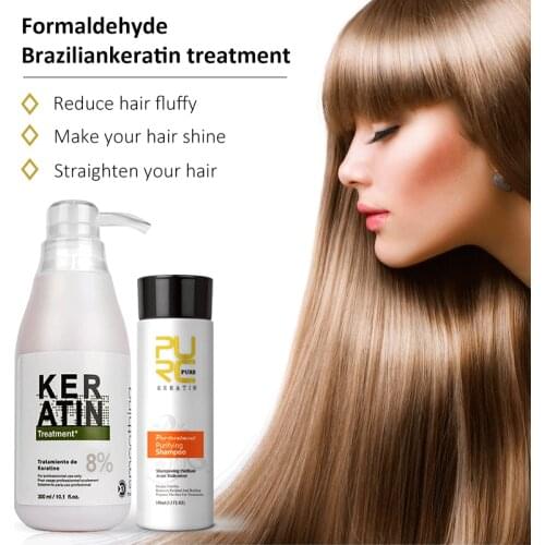 PURC 8% formalin keratin Brazil Keratin Treatment 100ml purifying shampoo hair care make hair straightening smoothing shinning