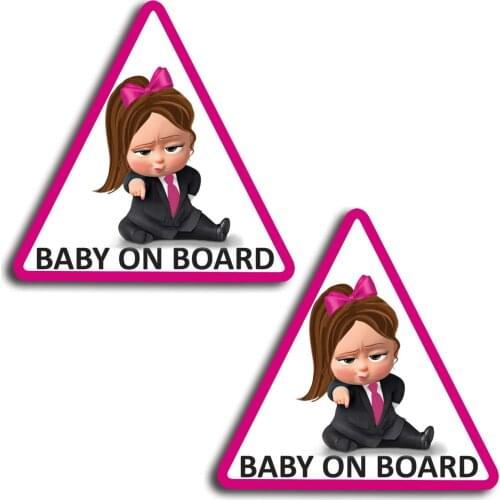PVC Vinyl Decal Stickers Baby on Board Boss Warning Signs Safety Decals Car Motorcycle Helmet