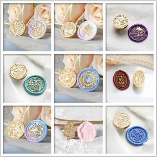 Custom Rose Flower Stamp Head Removable Wax Seal Handle DIY Stamps HeadsPostage Journal Package Date Wedding Gift Envelope