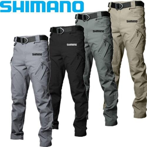 Fishing Pants Solid Pockets Camouflage Outdoor Sport Tactical Military Cargo Pants Elastic Mens Clothes Pants Fishing