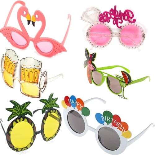 Pineapple Sunglasses Beach Party Novelty Flamingo Party Decorations Funny Glasses Wedding Birthday Gift Hawaiian Event Supplies
