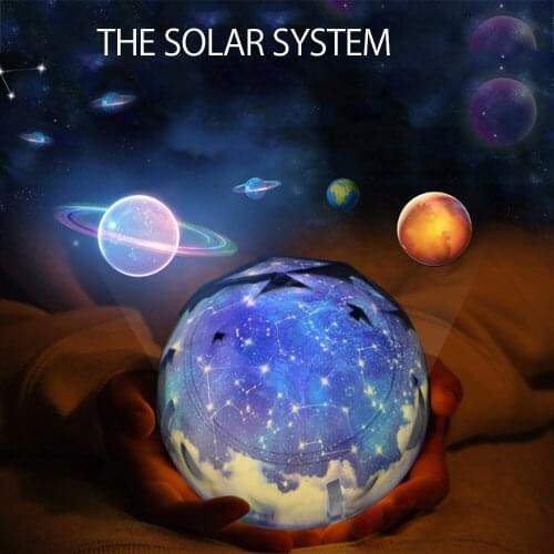 LED Night Light Colorful Starry Sky Planet Magic Star Moon Projector Earth Universe LED Lamp Rotate Flashing Baby Nursery Light