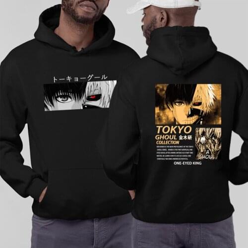 Tokyo Ghoul Kaneki Split Face Hoodie Men/Women Letter Oversized Sweatshirt Anime Long Sleeve Hip Hop Fashion Plus Size Hoodies