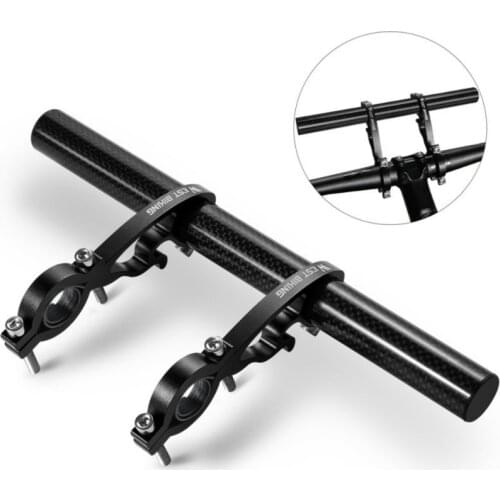 Bicycle Carbon Tube Handlebar Extender Double Clamp Alloy Bracket Handlebar Extension Bike Light GPS Computer Parts