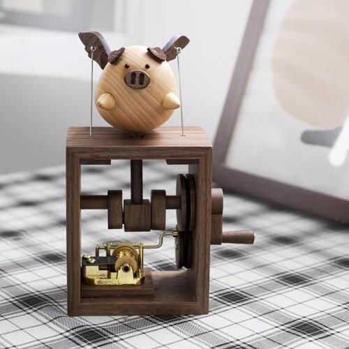 Home Decoration Music Octave Box Flying Pig Creative Wood gift Anniversary Valentines Day Unique Gifts