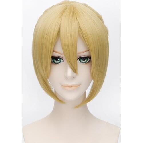 Vocaloid Len Kagamine Wigs 35cm Short Straight Heat Resistant Synthetic Hair Perucas Cosplay Wig