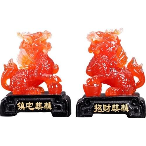 Hair Favourite Fat God Beast Feng Shui Kirin Statue Home Desktop Office Wine Cabinet Art Delicate Decoration Christmas Present