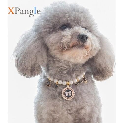 Xpangle Pet Dog Collar for Small Dogs Cats Adjustable Necklace Pendant Accessories Chain Puppy Collars for Chihuahua Bulldog