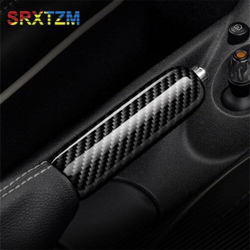 Carbon Fiber Car Parking Hand Brake Protective Cover Fit For Mini Cooper R55 R56 R57 R58 R59 R50 R53 Accessories