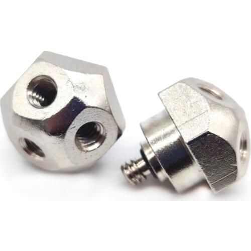 2 pcs 10/24'' Nozzle Thread Nickel Plated Brass Connector With For Three Water Mist Sprayer Head Fitting