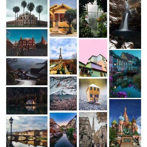 5D Diy Landscape Diamond Painting Architecture Art Picture Cross Stitch Embroidery Square Round Diamond Home Wall Decoration