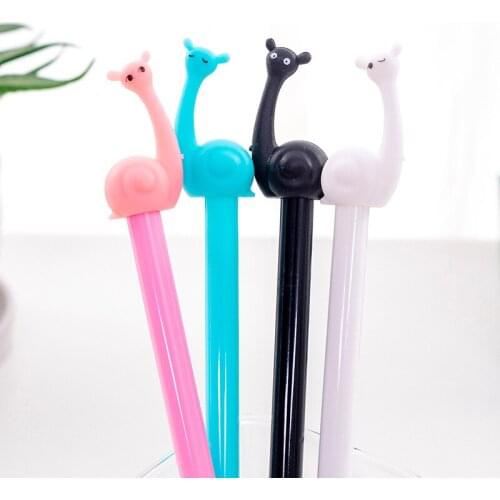 60pcs Kawaii Gel Pens Cute Cartoon Animal Miss Snail Pens for School Office Writing Cute Stationery Supplies Gift