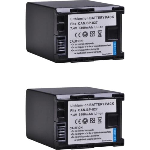 3400mAh BP-827 BP827 BP 827 Rechargeable Battery for Canon VIXIA HF10 HF11 HF20 HF21 HF100 HF200 HF G10 HF M30 M31 M32