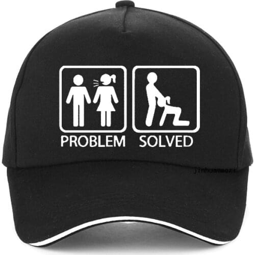 PROBLEM SOLVED Letter print Baseball Cap Funny Men Leisure Dad hat Summer adjustable snapback hats