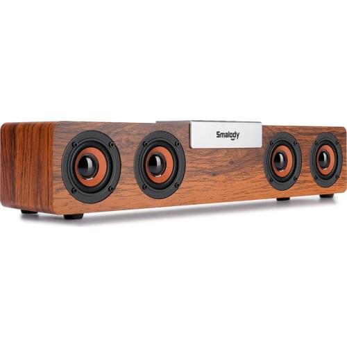 Portable HiFi Wireless Bluetooth Speaker Desktop Wooden Speaker Music SoundBar Support TF Card AUX Handsfree for Bookshelf Home