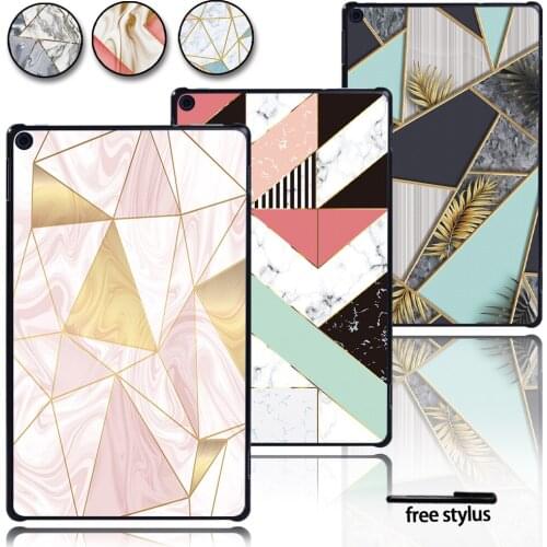 Anti-fall Hard Shell Plastic Tablet Protective Case for Amazon Fire HD10 2015/2017/2019 with Various Geometric Shapes and Colors