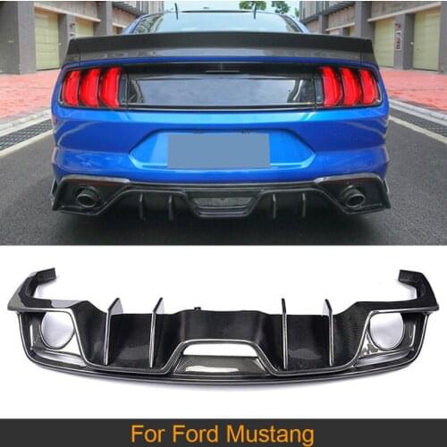 Carbon Fiber Rear Bumper Lip Diffuser for Ford Mustang Coupe Convertible 2 Door Only 15-17 USA Market FRP