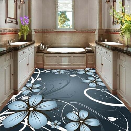 Beibehang Custom wallpaper fresco photos 3D three-dimensional cold tone plants decorative pattern floor papel de parede