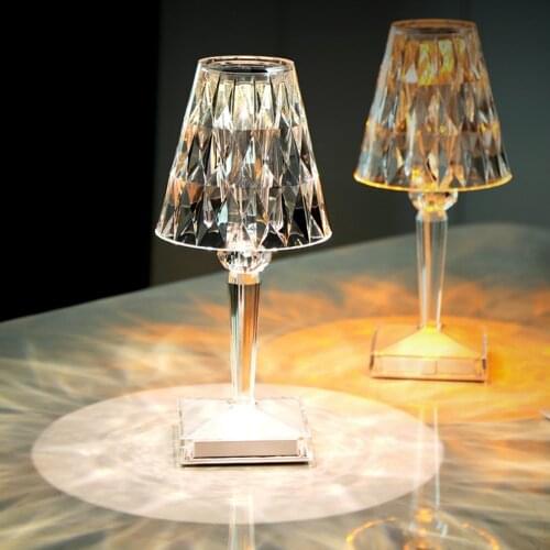 Crystal Diamond Table Lamp USB Charging Internet Celebrity Bar Atmosphere Light Decoration Night Light