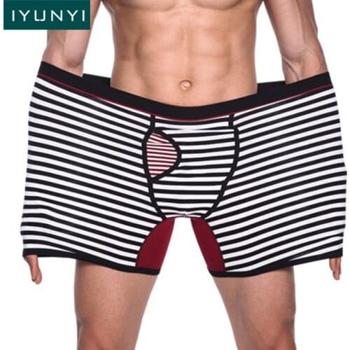 IYUNYI Cottom Men Plus Size Underwear Boxer Shorts Long Leg Trunks U Convex Pouch Male Soft Comfort Underpants 4XL 5XL 6XL