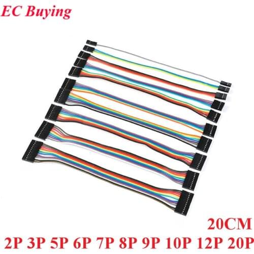 20CM Dupont Cable Female To Female Connector 2P 3P 5P 6P 7P 8P 9P 10P 12P 20P 2.54MM Breadboard Jumper Wire Line For Arduino