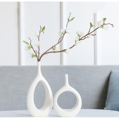 Ceramic Flower Vase for Table Decoration Living Room Decorative Vase Planter Flowers Arrangement Desktop Table Vase