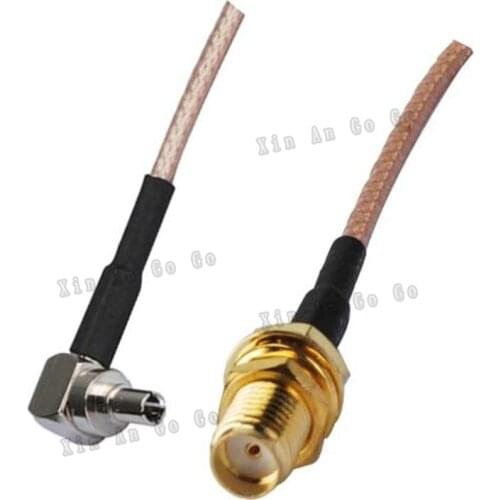 Wholesale 1000pcs RF Coaxial cable SMA female to CRC9 right angle RG316 Pigtail cable 15cm fast shipping to Russia- Moscow
