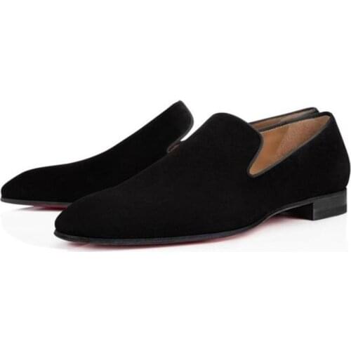 Mens Handmade Classic Black Suede High-quality Simple Loafers Retro Trendy Fashion Comfortable All-match Business Casual ZZ174