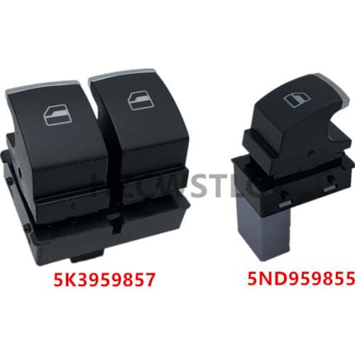 New 5K3959857 5ND959855 Chrome Window Control Switch For VW Golf 5 6 Touran Passat B6 B7 CC Caddy Tiguan Polo Touran