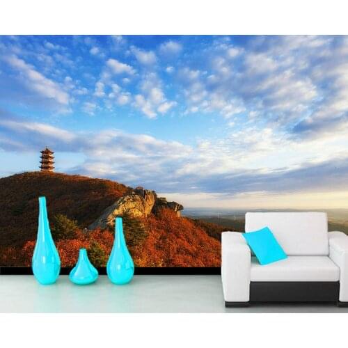 Papel de parede Autumn mountain peak natural 3d wallpaper,living room TV wall bedroom wall papers home decor kitchen mural