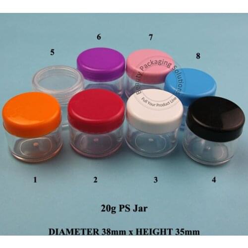 Wholesale 100PCS/LOT 20g Plastic Facial Cream Jar Eyeshadow 20ml Pot Women Cosmetic Container Small Makeup Sample Sub-bottling