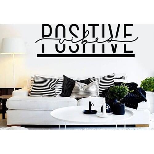 Positive Words Wall Decal Inspirational Idea Vibes Home Decor for Bedroom Living Room Vinyl Window Stickers Creative Mural M776
