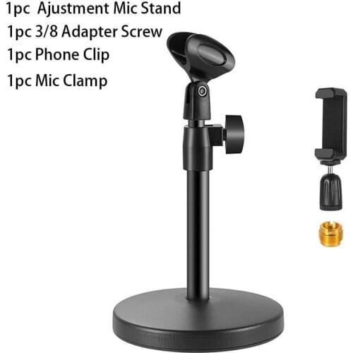 Adjusting Microphone Stand Desktop Upgraded Adjustable Table Mic Stand With Base Micro Holder Mic Clip For Podcasts Singing