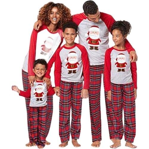 Christmas Family Matching Outfits Pajamas Adult Kid Baby Sleepwear Nightwear Clothes Xmas Jumpsuit Family Sets Parent-child Wear