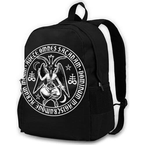 Baphomet Satanic Crosses With Hail Satan Adult backpacks, leisure bags, backpacks, storage bags, men women backpacks