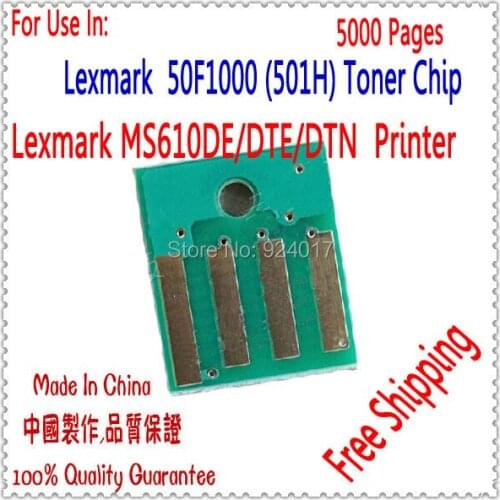 Compatible Toner Chip Lexmark MS510 MS610 Printer,For Lexmark 510 610 Chip,For Lexmark MS510DN MS610DN Toner Refill Chip,501H 5K