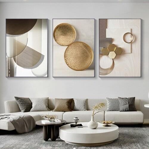 Modern Abstract Paintings for Living Room Interior Decor Canvas Painting Gold Luxury Home Decor Frameless Wall Art