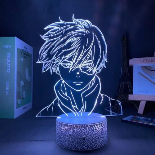 Led Panel Lights Anime Lamp My Hero Academia Shoto Todoroki Face Design Led Night Light Lamp for Kids Child Bedroom Decor