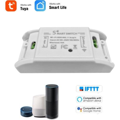 Wifi Smart Switch Compatible with Amazon Alexa & for Google Home Timer 10A/2200W Wireless Remote Switch Android/IOS APP Control