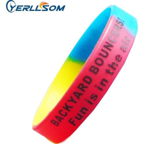 YERLLSOM Free Shipping 300pcs custom 1color personal logo silicone bracelets for Events P18011306