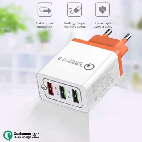 SHELKEE 12W USB Quick charger 3.0 5V 2.1A for iphone 8 7 EU US Plug Fast Travel charger for Huawei Xiaomi Samsung S9