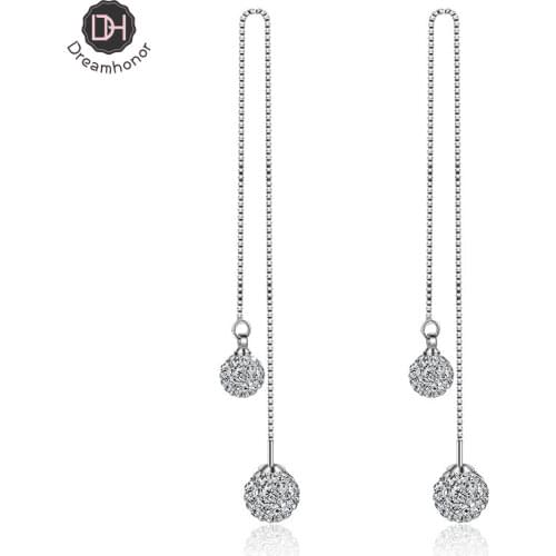 Dreamhonor Womens Earrings Korean Earrings for Women Vintage Rhinestone Ball Earring 2021 Trend Earings Female Jewelry