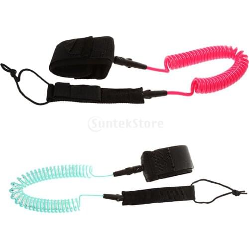 10ft Coiled SUP Surfboard Surfing Board Leash with Double Stainless Steel swivel and Ankle Cuff