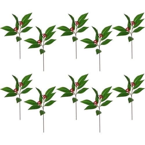 10pcs/Set Fake Berry Stem Decoration Creative Faux Berry Pick Ornament Fake Berry Branch For Christmas Home Festival Supplies