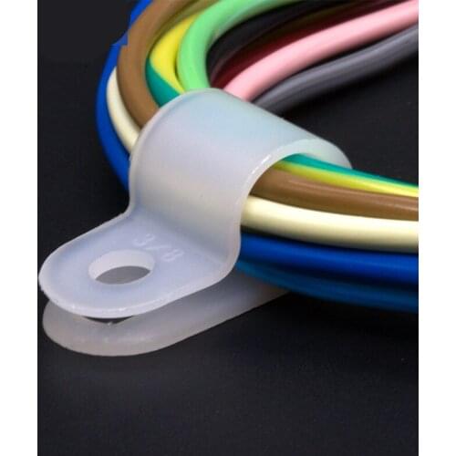 100Pcs R-Type wire fixed clamp Hose Fastener Nylon line cable Mounting clips for home office wire organizer Electrical Fittings