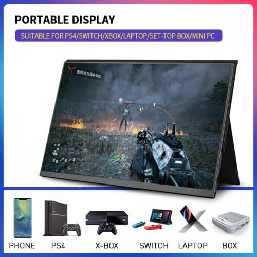15 Inch Portable Monitor for PS4/XBOX/Switch/Super Console X/Laptop/Phone 1920*1080P Display Monitor for Games External Speaker