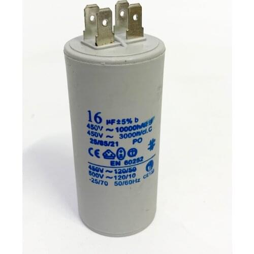 16uf,450v,50/60Hz,-25/70,four skewer slice, cylindrical